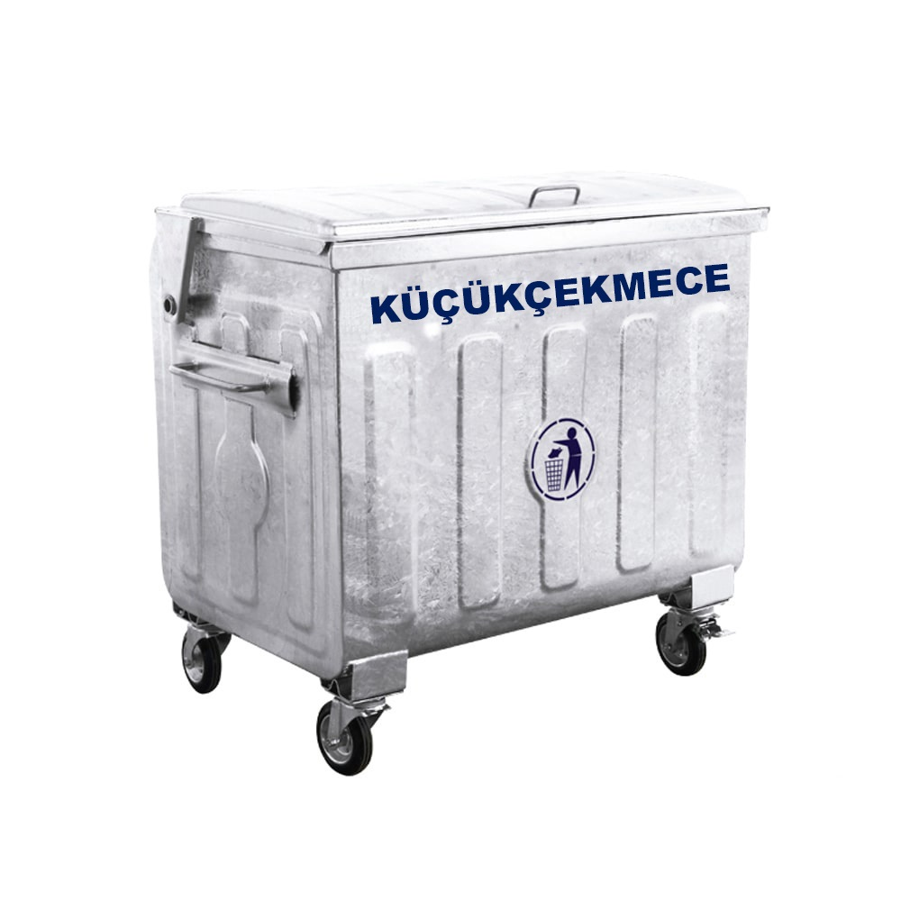 Küçükçekmece Sıcak Daldırma 770 Litre Metal Çöp Konteyneri
